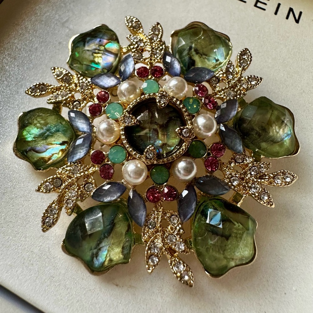 Anne Klein Kaleidoscope Rhinestone Riot Brooch New Deadstock - Picture 3 of 5
